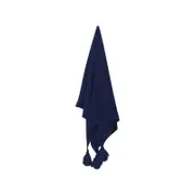Maine & Crawford Hania 152x127cm Chunky Knit Throw w/ Tassels - Navy