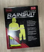 Boss Ansi Class 3 Two Piece Rainsuit High Visibility XL/TG Reflective Tape