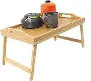 Portable Picnic Folding Table with Adjustable Height for Bed and Breakfast Use