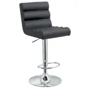NEW MODERN "LEATHER" BAR/COUNTER STOOL ADJUSTABLE JASON BLACK CUSHIONED BARSTOOL