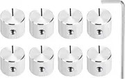uxcell 8 Pcs Aluminium Potentiometer Knobs, 1/4"(6mm) IDx5/8(15mm) ODx1/2(12.5mm) Height Universal Volume Tone Control Knobs for Guitar, Bass, Straight Line Indicator, Silver