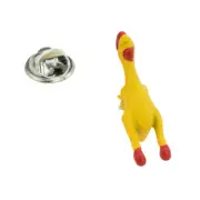 Yellow Rubber Chicken Design Lapel Pin Badge X2AJTP644