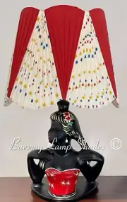 *NEW DESIGN* PLASTIC RIBBON RED & STARBURST LAMPSHADE for BARSONY LADY LAMP