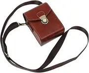 [NFGEGPKPHA] Mini PU Camera Bag Fit for Canon G7X Fit for Mark II III SX740 730 720 Fit for Ricoh GR3X Fit for Sony ZV1 RX100 M5 M6 M7 Retro Leather Case Cover Strap(Type A Coffee)