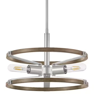 Modern Geometric Polished Nickel 3 Light Chandelier Pendant Design Semi Flush
