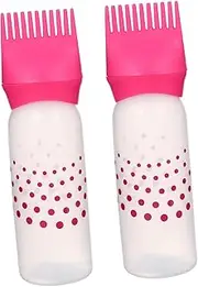 Beaupretty 2pcs Hair Dye Applicator Bottles with Scale Lines Colorful Hair Coloring Tool for Home and Salon Use for Even Color Distribution Pink