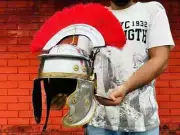 Roman Centurion Helmet Roman Helmet With Red Plume Medieval Knight Crusader LARP