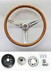 64 65 66 Olds 442 F85 Cutlass 98 Wood Steering Wheel walnut 15" stainless spokes