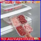 4 Grids Food Sealed Box Rectangle Fridge Organizer Fresh-keeping for Home Office