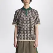 [adidas x Brain Dead] Short-sleeve patterned polo M Brown