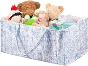 Diaper Caddy Organizer, Portable Newborn Baby Basket, Elegant Car Travels Tote Bag, Nursery Storage Basket (Blue)