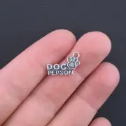 BULK 50 Dog Person Charms Antique Silver Tone - SC3328
