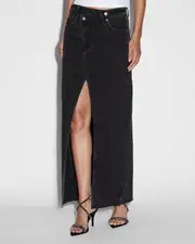 Relax Maxi Skirt - Washed Black Denim | Ksubi ++