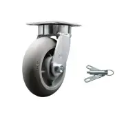 6 Inch Kingpinless Thermoplastic Rubber Wheel Swivel Caster with Swivel Lock SCC