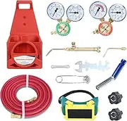 Juebueix Portable Tote Oxy Acetylene Welding Brazing Cutting Torch Kit,brazing Torch kit，Oxy Acetylene Torch Kit, Acetylene Welding Cutting Torch Kit, Medium Duty Gas Turbo Torch kit Without Tanks