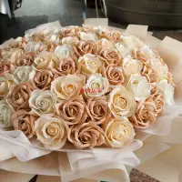 在飛比找Yahoo!奇摩拍賣優惠-)99朵 55朵 11朵 22朵香皂花束 玫瑰花束 圓形花束