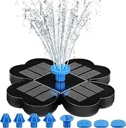 3.5W Solar Fountain for Bird Bath, Clover Floating Solar Bird Bath Fountain with 7 Nozzles, 18CM Dia Bird Bath Solar Fountain Water Feature Floating Fountain for Garden, Patio, Pond