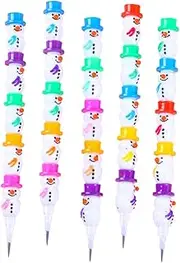 STOBOK Lovely Shaped Snowman Pencils 5 Pack Stackable Writing Pencils Non-sharpening Made of Wood