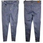 American Eagle Seamed Hi-Rise Jegging Next Level Stretch Grey 6 NWT