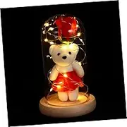 1pc Valentine Day Rose Lamp with Glass Cover Decorative Atmosphere Light Romantic LED Night Light for Parties Home Warm Lighting for Special Occasions