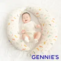 在飛比找PChome24h購物優惠-Gennies奇妮 恆溫抗菌親子枕-淘氣米(月亮枕+安撫枕)