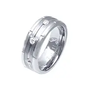 Stanton Made For Men Fancy Ring with 0.10ct of laboratory Grown Diamonds in Tungsten
