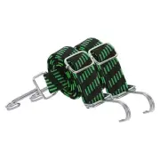 2Pcs 39 Inch Adjustable Bungee Cords Straps with Hooks, Black Green
