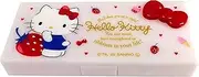 Sanrio Hello Kitty Container Cosmetic Care Case Makeup Travel Accessory Cases 4.1in x 1.9in x 0.8in (Happiness), Pink or Red, Pouch