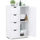 Bathroom Cabinet Toilet Storage Organizer Stand Shelf Laundry Cupboard w/Drawers