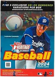 2024 Topps Heritage High Number Baseball 8-Pack Blaster Trading Card Box (3 Exclusive Green Bordered Variations Per Box)