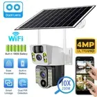 Dual Lens 4MP WiFi Solar Camera Wireless Outdoor CCTV PTZ Home Security Camera