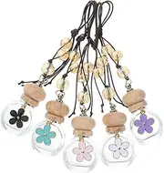GOOHOCHY 5pcs Daisy Shape Car Perfume Bottles Aroma Bottles Pendants Car Decor Empty