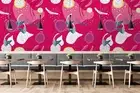 3D Fruit Leaves Watercolor Pattern Self-adhesive Removeable Wallpaper Wall Mural