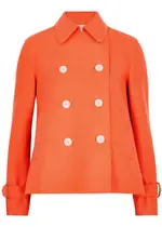Harris Wharf London Double-breasted Wool pea Coat - Coral - IT44 (UK12 / M) IT44 (UK12 / M)