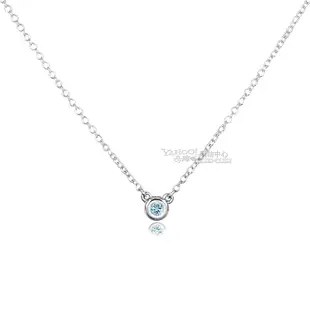 Tiffany&Co. 0.06克拉圓形海藍寶石純銀項鍊