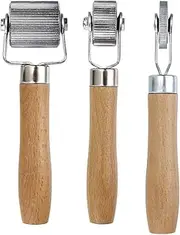 3Pcs Car Sound Deadening Roller Metal Sound Noise Insulation Tool for Auto Noise Roller Car Sound Deadener Application Installation Tool with Rolling Wheel Wooden Handle Fit for Tire Tube Patch