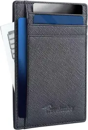 Slim Wallet Front Pocket Minimalist Leather RFID Blocking Medium Size