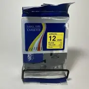 Compatible TZ Label Tape Printer P-Touch Laminated 12mm Black On Yellow