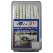Sea-Dog 302112015WH-1 Double Braided Nylon Dock Line - 1/2" x 15ft White