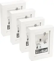 [IKEA] RIBBA Chunky Box Photo Frames, White, 10x15 Centimetres (4x6 Inches), Fibreboard & Plastic, Wall & Table-Mounted, 503.784.10 - Set of 4