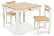 TikkTokk: Little Boss Square Table & Chairs Set - White/Natural