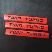 3x Red Matte TWIN TURBO Metal Emblem Decal Sticker Badge Diesel Power AWD Sports (for: Renault)