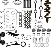 Head Gasket Set Timing Chain Kit & VVT Engine Rebuild Kit Crankshaft Connecting Rods & Pistons Valve Fit for Hyundai Kia 1.8 G4NB 23110-2E711, 622V6-2EH00, 23041-2E100,23510 2E101, 23510-2E101