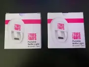 2 Portable selfie lights with micro USB charging cord.