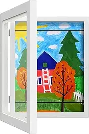 Tinyso A4 Kids Art Frame Front Opening,Children Artwork Picture Display Frames,Children Art Projects Picture Stroage Artwork Display Wall Art Frames Hold up to 150 Artworks For Kids Drawings Crafts Table Ornaments Decor (White)