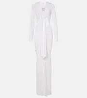 [Christopher Esber] Christopher Esber Embellished gathered jersey gown AU 4 white