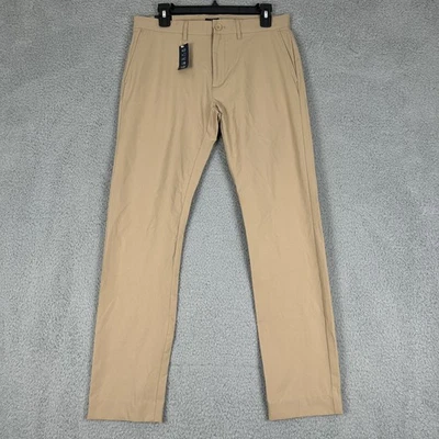 J Crew Tech Pants Mens 30x32 Khaki Slim Flex Stretch Moisture Wicking UPF 50