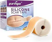 Silicone Scar Tape Roll, 1.6” x 60” Medical Tape for Wound Care Bandages Scars Strips for Surgical Scars Keloid, C-Section, Burns, Injuries Acne, Stretch Marks Removal Sheet Tapes (1.6” x 60”)