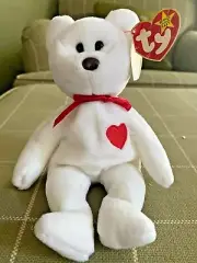 Valentino The Bear Ty Beanie Baby - 1993/1994 P.V.C PELLETS Retired Brown Nose