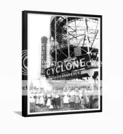 Cyclone Roller Coaster 1940s Coney Island Brooklyn New York Framed Photo